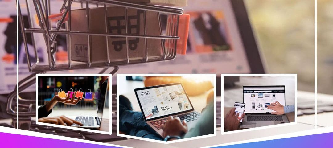 It shows two hands pointing at a screen displaying a sales funnel and analytics charts. The surrounding text emphasizes a data-driven approach, reliable suppliers, and support for Shopify.