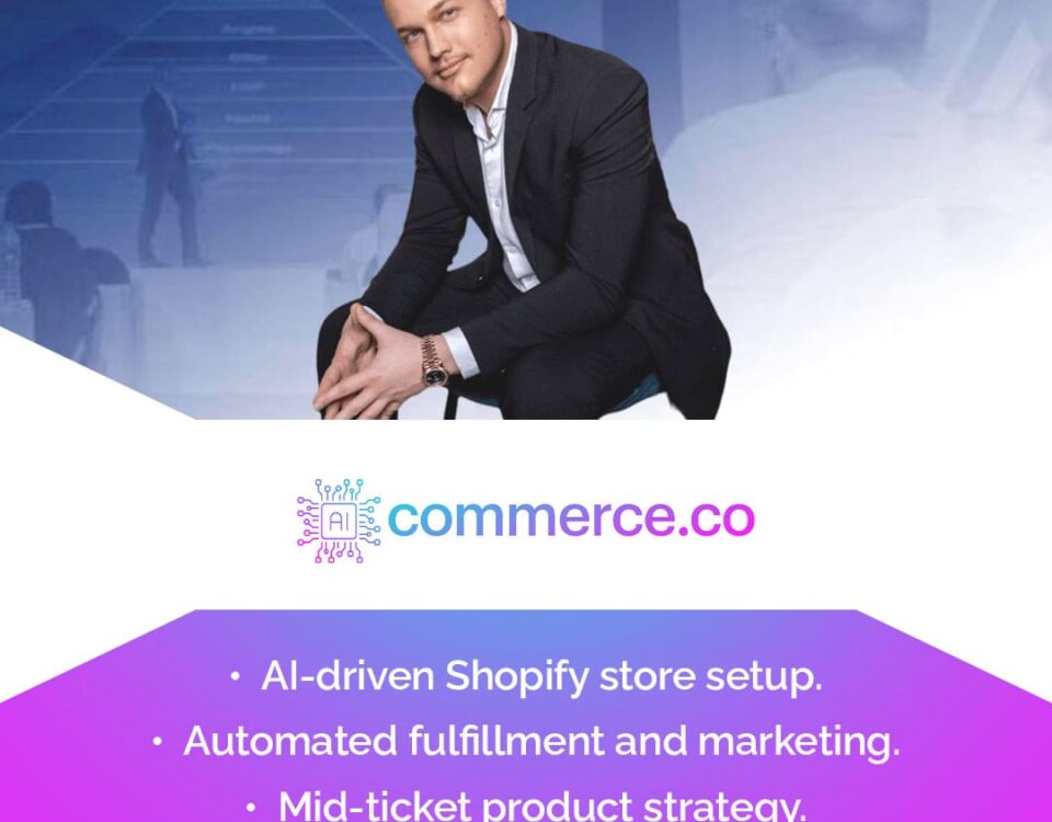 AIcommerce logo graphic highlighting the program's data-driven solutions and mid-ticket products.