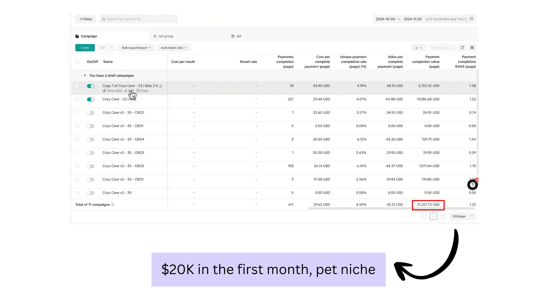 Client testimonial screenshot