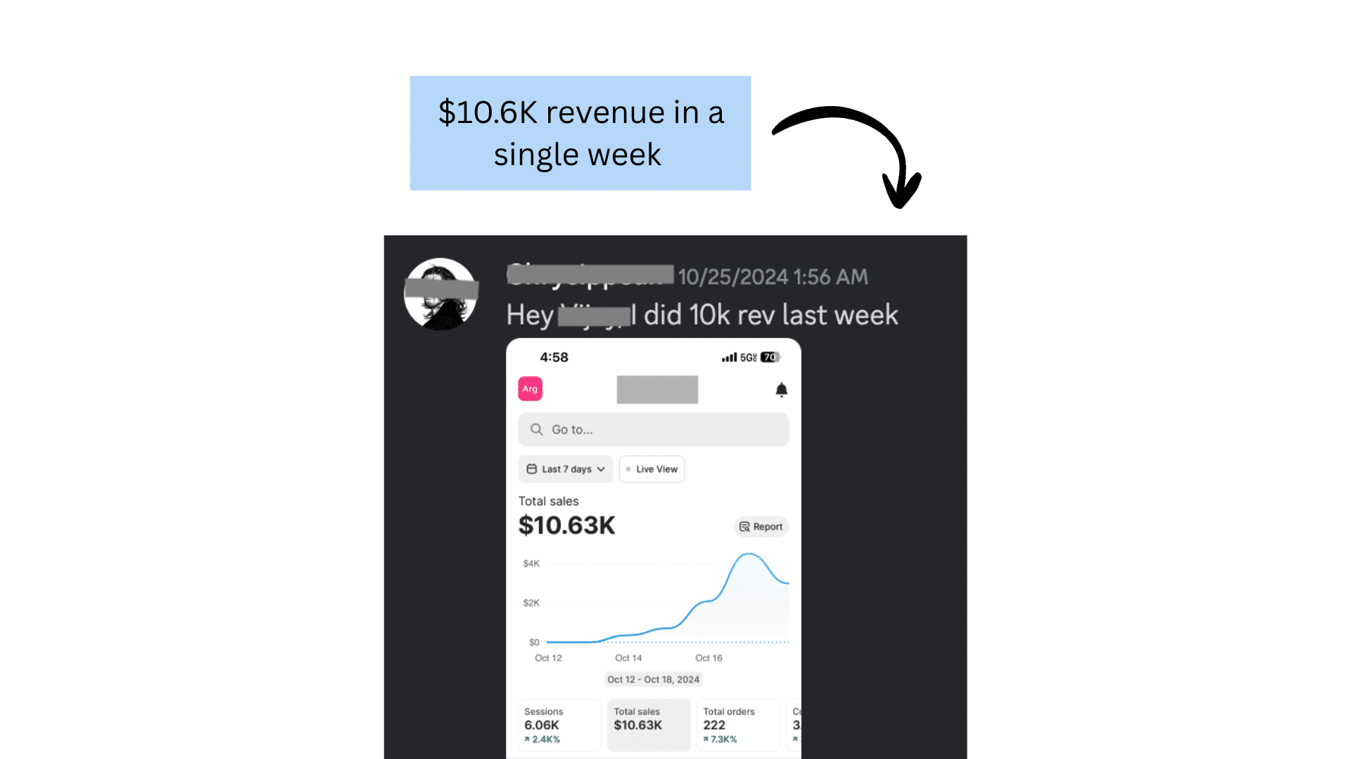 Client testimonial screenshot