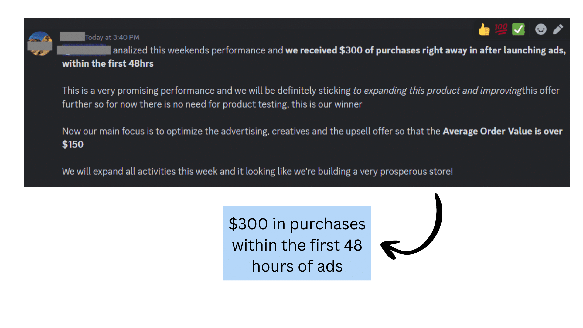 Client testimonial screenshot