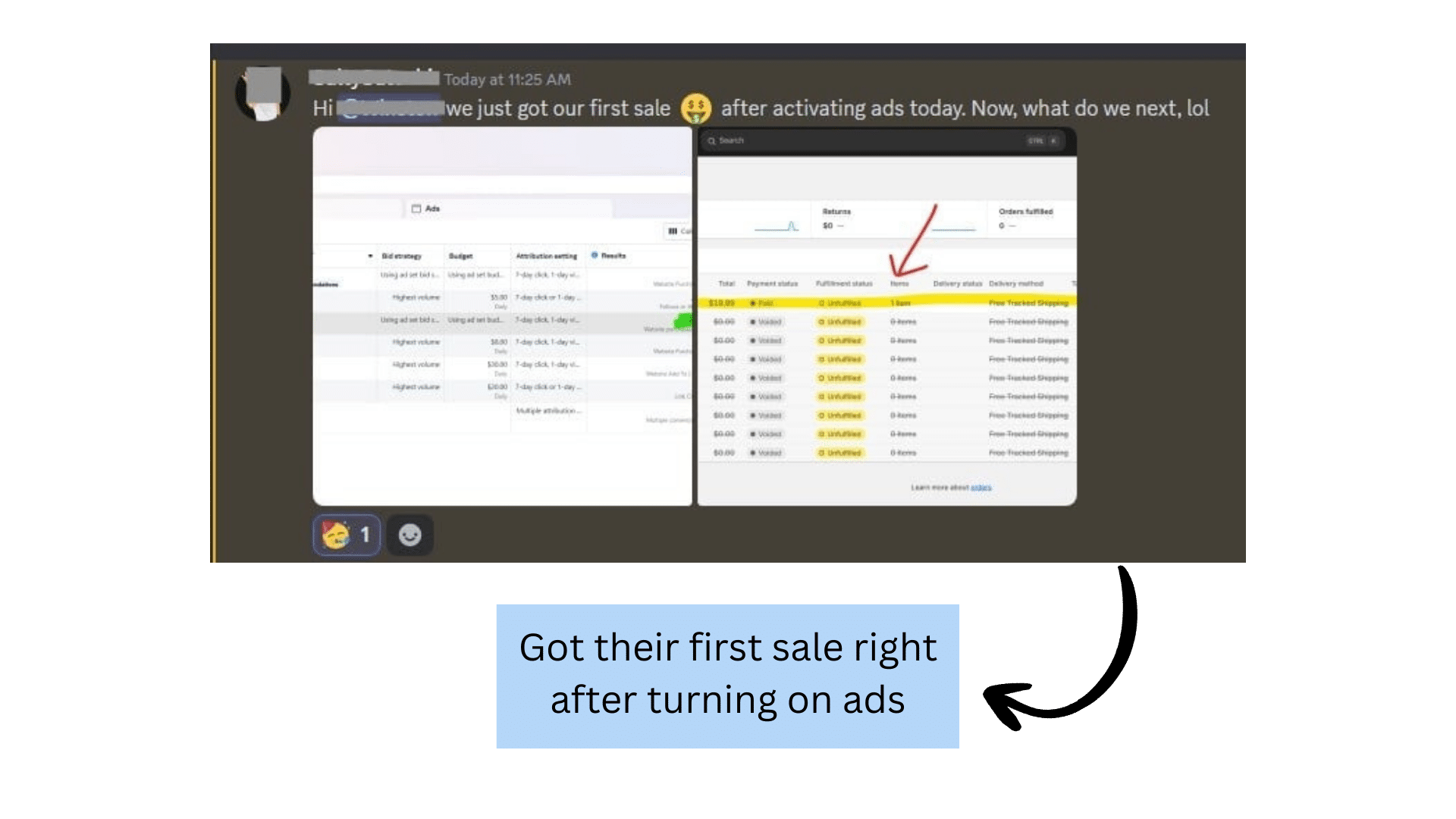 Client testimonial screenshot